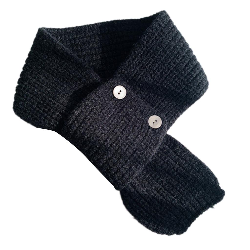 Elegant Knitted Scarf with Functional Buttons for Daily Wear Fashion Crossed Neck Warmer Wrap Scarf for Women Windproof