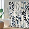 Elegant Blue and White Leaf Pattern Waterproof Shower Curtain – Ideal for Adding a Fresh and Stylish Touch to Your BathroomDec