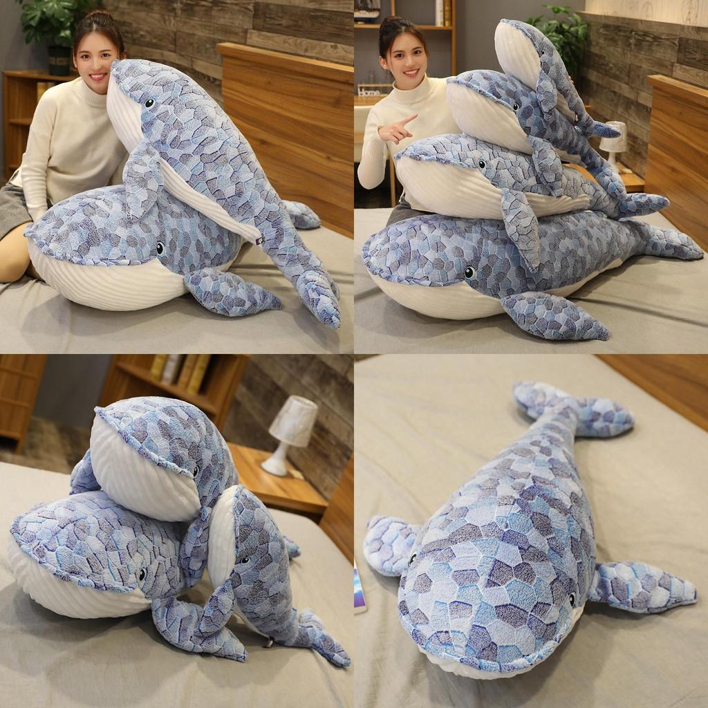 Soft And Huggable Blue Whale Plush Doll Fun Ocean Animal Design Perfect For Playtime