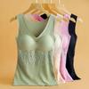 Women's Fleece Warm Vest with Chest Pads, Slim Fit Lace Suspenders, Cold-Proof Thermal Underwear