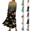 Платье для женщин, весеннее повседневное модное платье в стиле бохо с рукавами 3/4 для праздника, большого размера