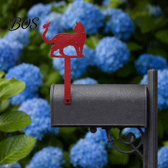 Yard Iron Sign Signage with Fixed Holes, Metal Cat Butterfly Decoration, Outdoor Mailbox for Wood Leather Mailboxes Anti-rust Plate