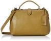 Cowhide Leather Handbag with Mouth Olive [Peeks Peak] Opening, Women's,
