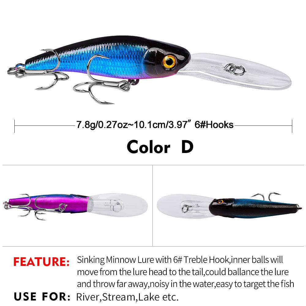 Погружная приманка Road Sub Bionic Bait 10,1 см 7,8 г Приманка Minnow Пластиковая приманка