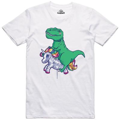 Новинка с забавным единорогом T Rex, футболка стандартного кроя с рисунком унисекс