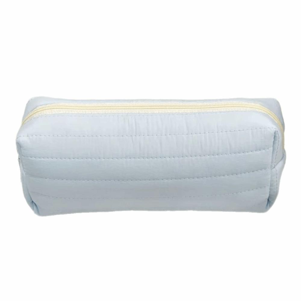 Portable Cream Color Pencil Case Multi-functional School Storage Bag Office Use