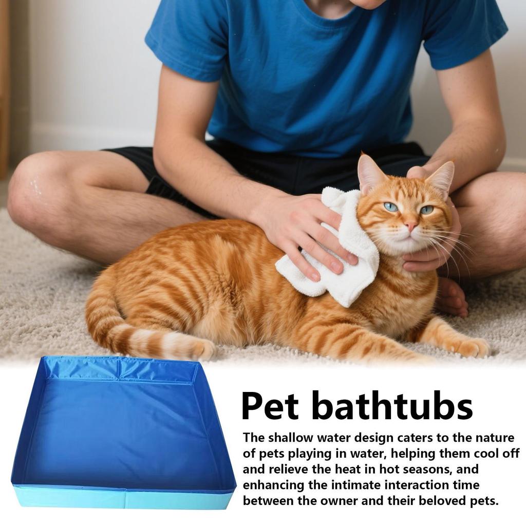 ПВХ Складной Бассейн для Домашних Животных Квадратная Нескользящая Ванна для Собак Экономия Места Ванна для Купания Щенков Дома, Во Дворе, в Саду