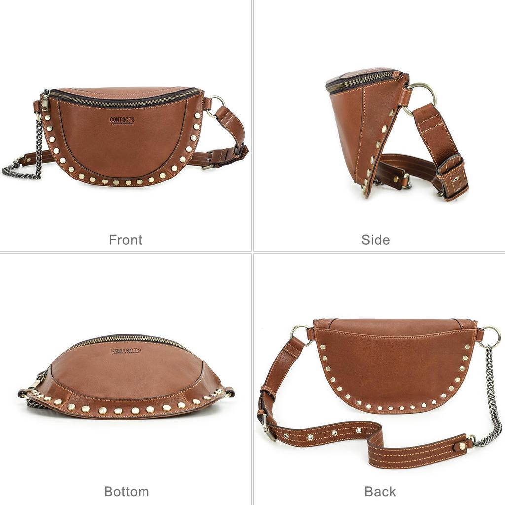 CONTACT'S Женские поясные сумки из натуральной кожи Роскошные дизайнерские поясные сумки Сумки через плечо Женские нагрудные сумки Карманные дорожные сумки для телефона