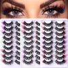 9 Pairs D Curl Colored Eyelashes Russian Long Thick Volume Fake Eye Lash Faux Mink Lashes  Party