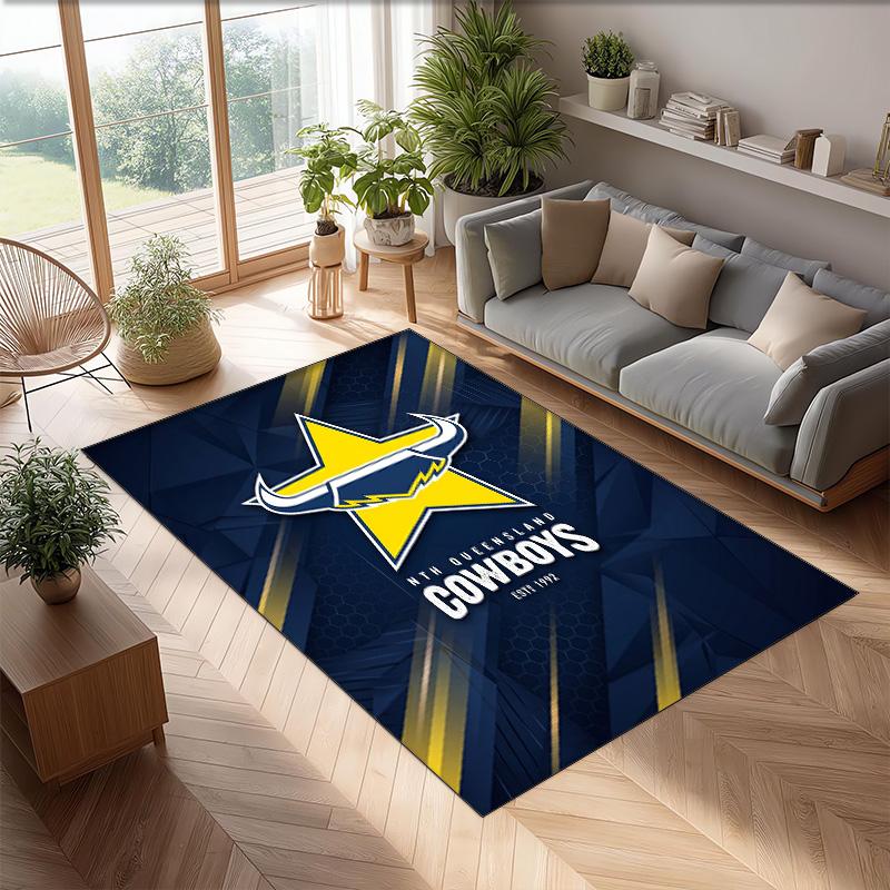 North Queensland Cowboys Crystal Velvet Carpet Soft Anti?Slip Floor Mat Comfortable Home Living Room Bedroom Decor Rug