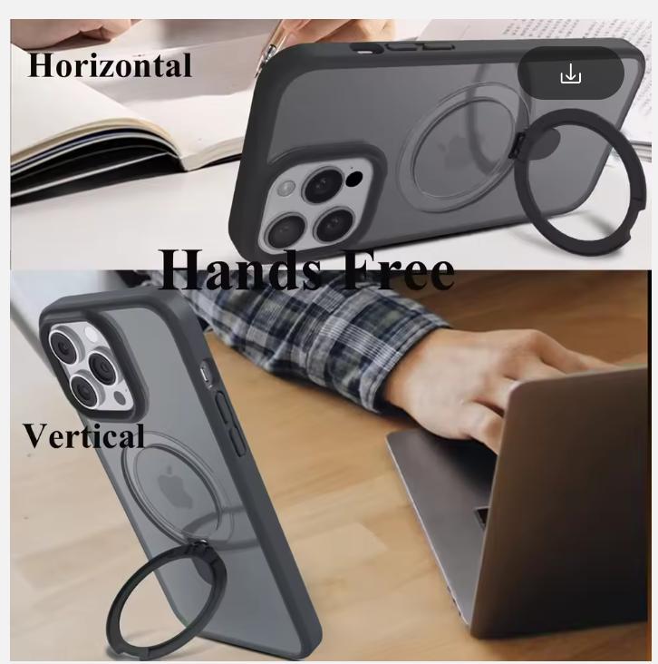 Магнитный чехол для мобильного телефона с кольцом-подставкой для iPhone 16 15 14 Pro Max Plus 13 12 Чехлы Прозрачный чехол с защитой