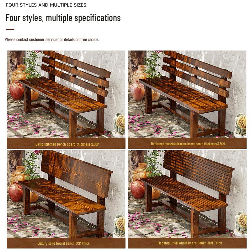 Outdoor Waterproof Anti-corrosion Wood Park Bench with Backrest
