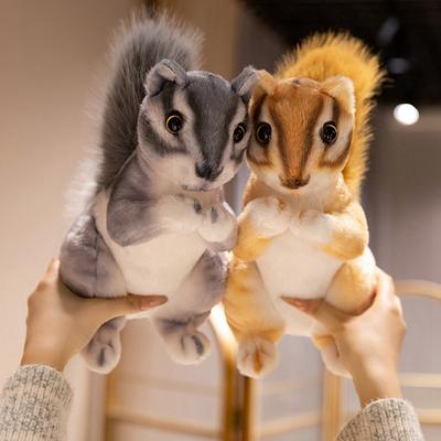 Милые Мягкие Плюшевые Игрушки Кукла Подушка Подарок Реалистичная Плюшевая Белка Очаровательный Пушистый Мех Большой Хвост Игрушка