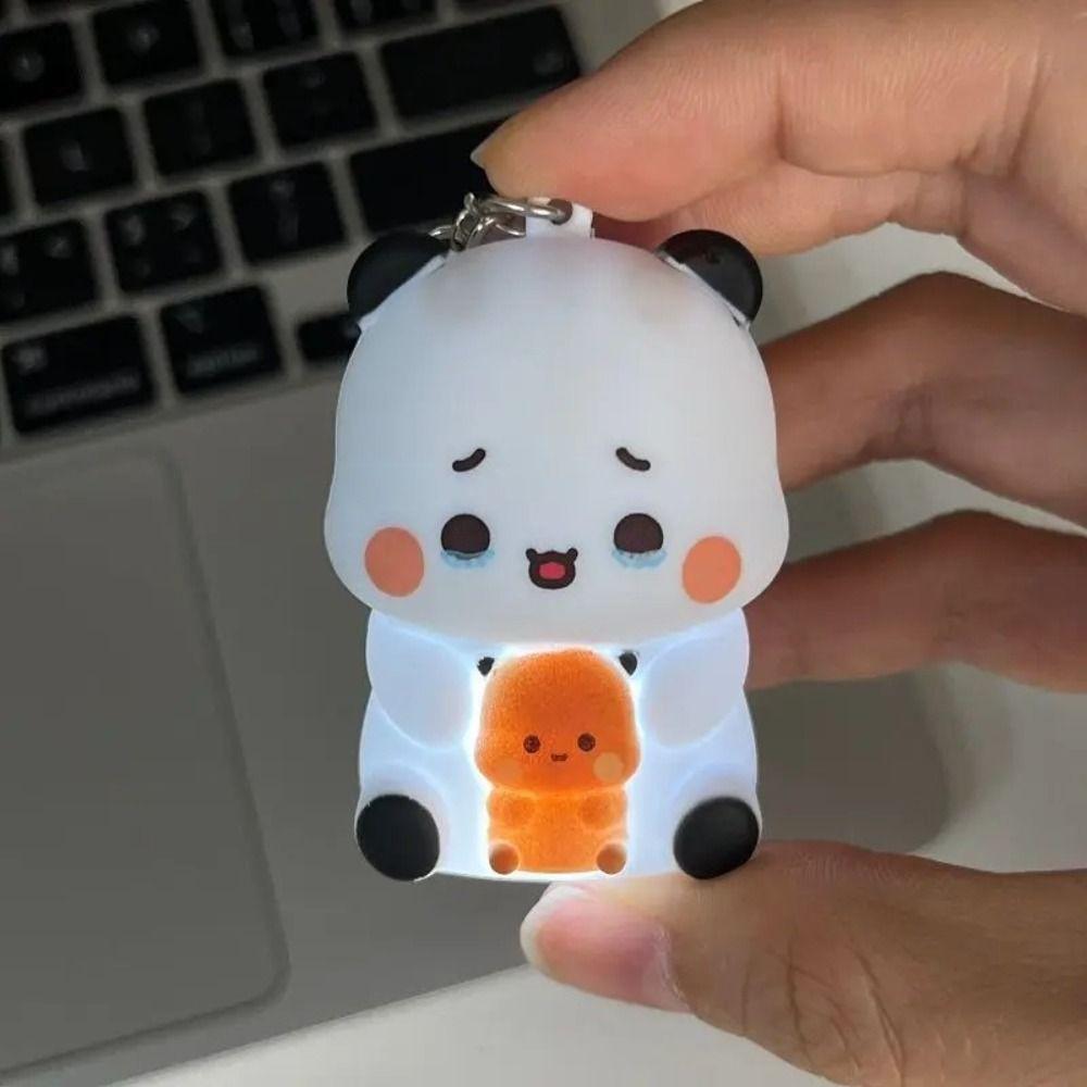 Милый мишка и панда голосовая игрушка брелок с любовными сообщениями и ночником