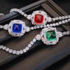 Light Luxury Ruby Royal Sapphire Emerald Sugar Tower Cut Color Treasure Bracelet Suitable For Women's Wedding Party Fashion Jewelry