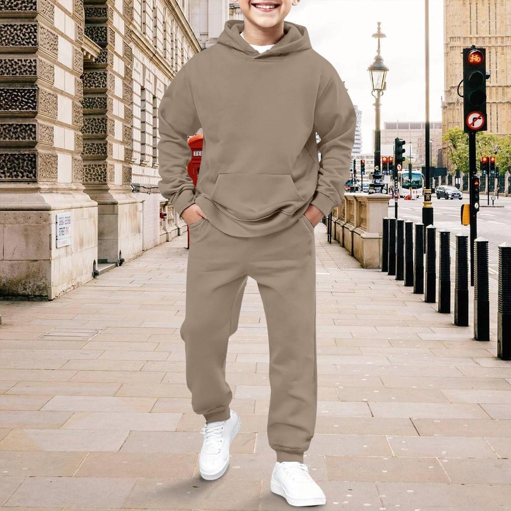 Комплекты одежды для мальчиков Зимняя толстовка Теплая уютная одежда Комплекты из двух предметов для детей Спортивный костюм Повседневный костюм Удобный