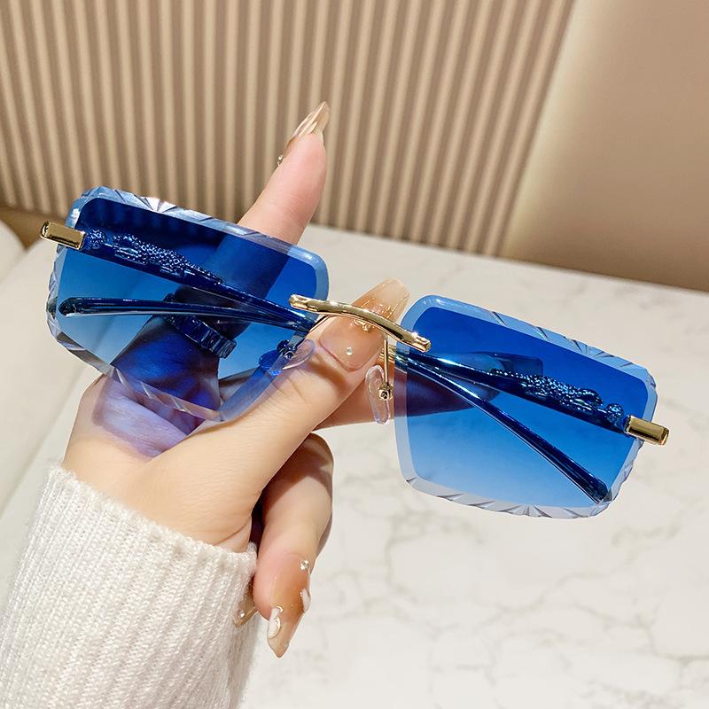 Гепард Декоративные очки без оправы солнцезащитные очки цветные мужские и женские ретро леопардовые металлические солнцезащитные очки