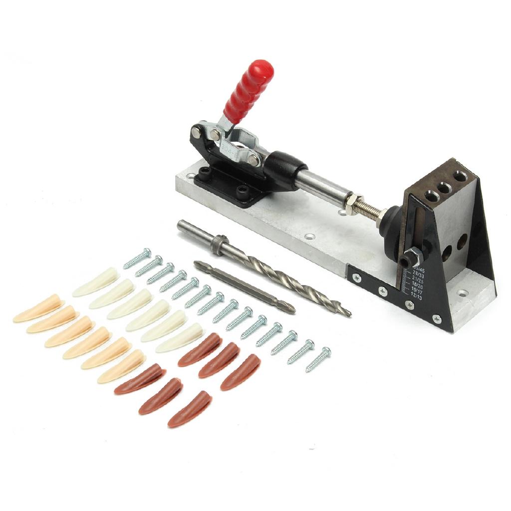 Легированная сталь Портативный шаблон для сверления потайных отверстий Система соединения Деревообработка С набором сверл 275 x 60 x 155 мм