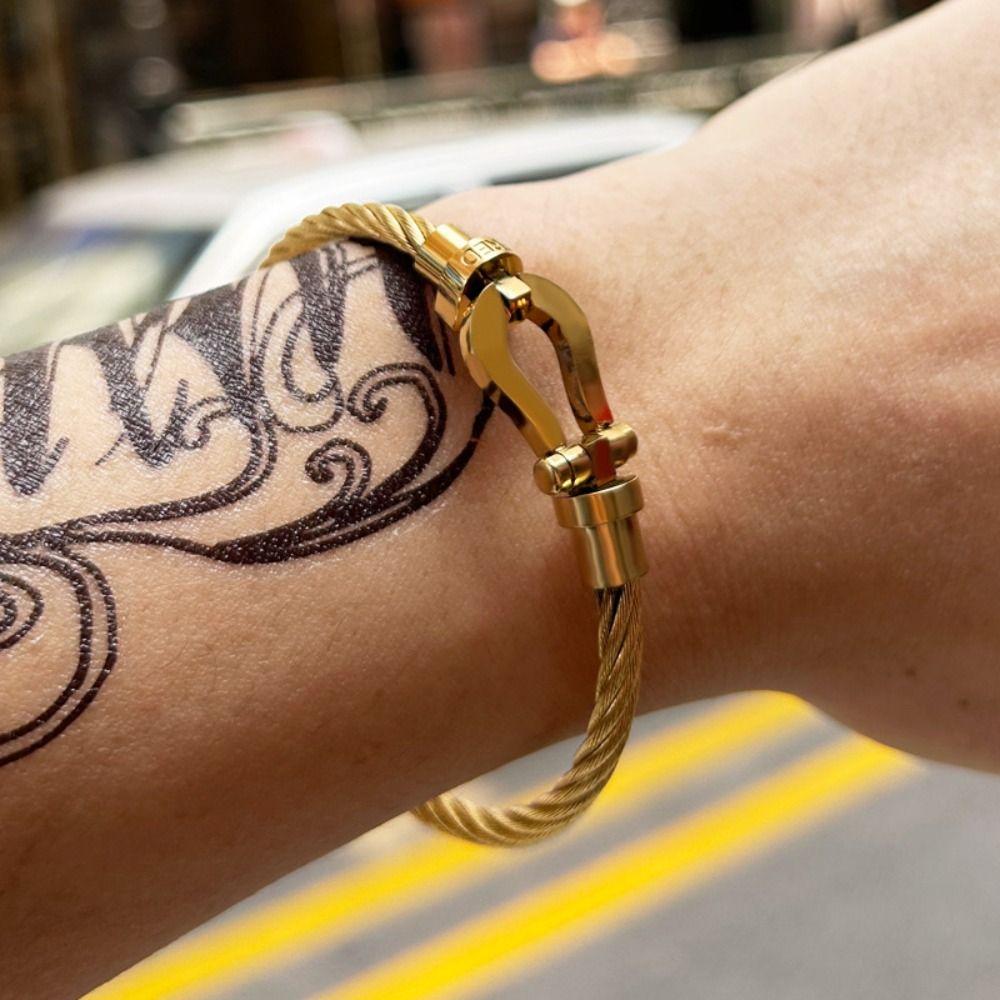 Подкова из нержавеющей стали плетеные браслеты простая магнитная застежка для мужчин