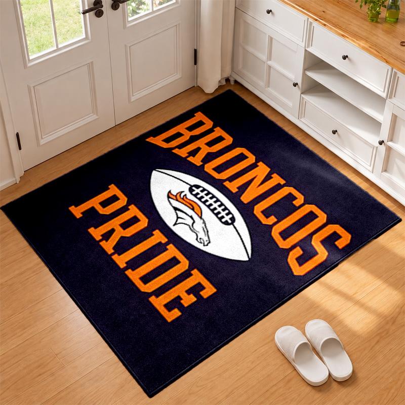 Denver Broncos Carpet Door Mat for Living Room or Bedroom Protective Mat Under Chair Office Decoration Christmas Gift Birthday Present