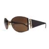Used LOEWE Italian Sunglasses Rectangle Brown Python Pattern SLW165