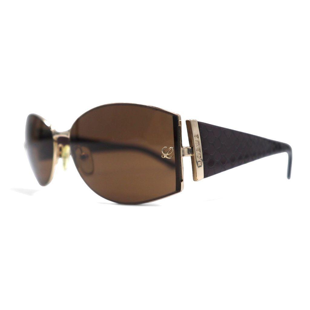Used LOEWE Italian Sunglasses Rectangle Brown Python Pattern SLW165