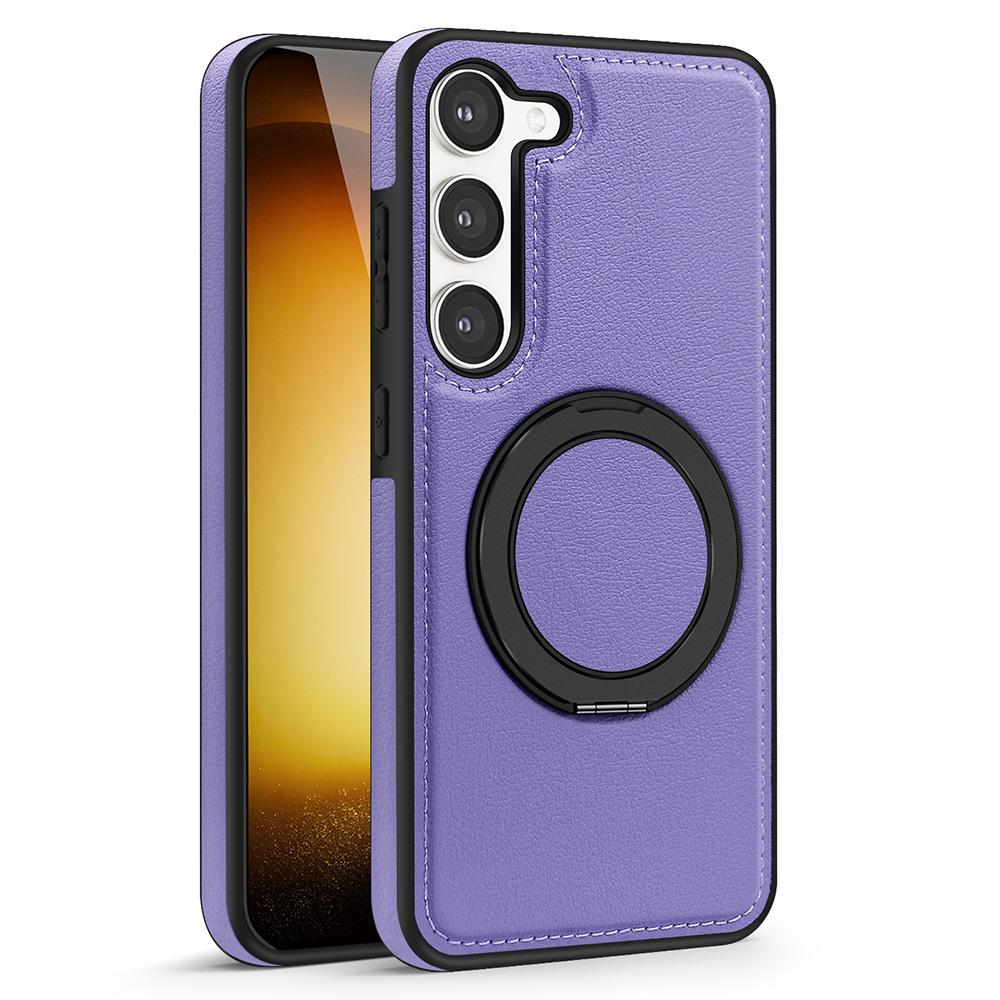 Чехол для Samsung Galaxy S23+ с кольцом-подставкой, совместимый с MagSafe, задняя крышка из ПУ-кожи