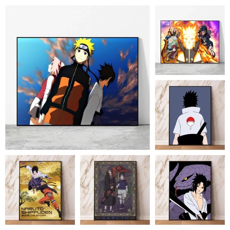Japanese Anime Oil Painting Natuto Uchiha Sasuke Gift Manga Pictures Wall Art Prints and Prints Decoration