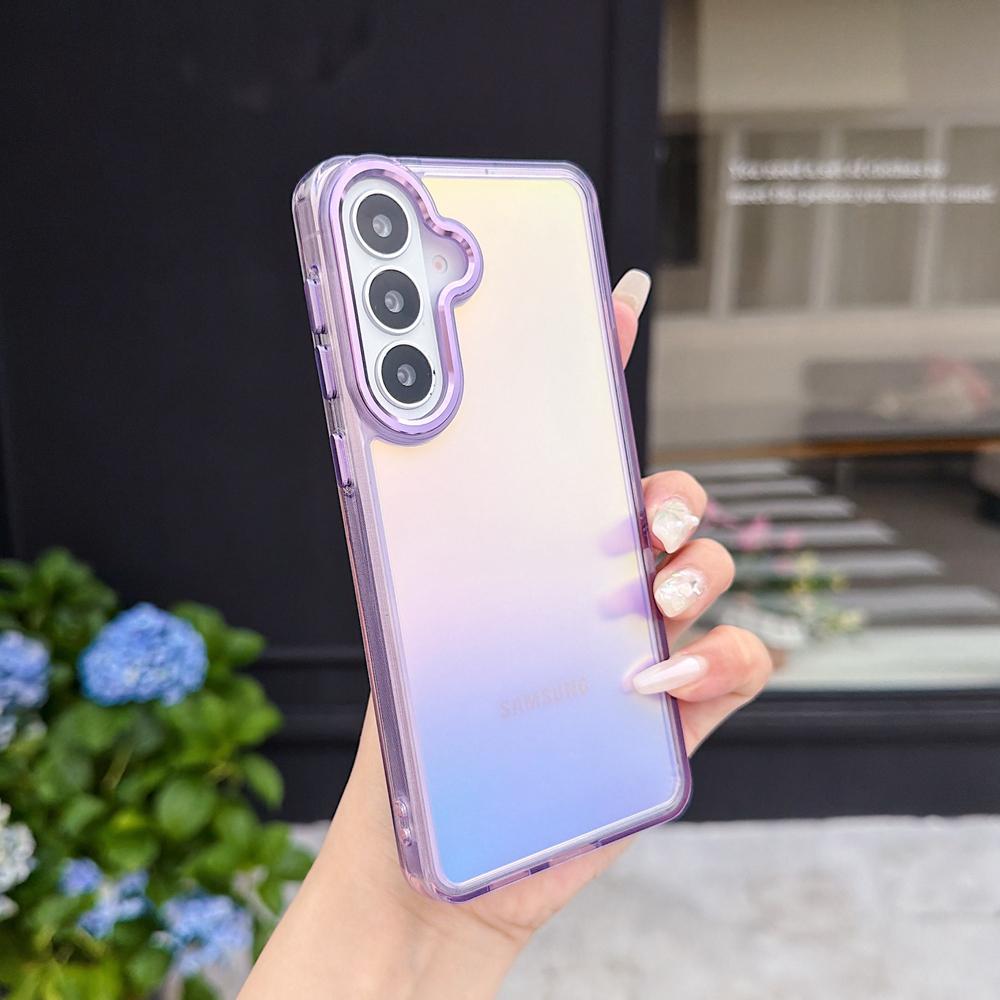 KEYSION Лазерный градиентный цветной чехол для телефона Samsung Galaxy S24 S25 S26 Ultra 5G S26+ S25 FE TPU+PC Ударопрочная задняя крышка