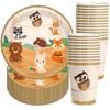 Украшение для вечеринки в стиле «Джунгли» Animal Crossing Мультяшный медведь лиса еж бумажный стаканчик бумажная тарелка посуда