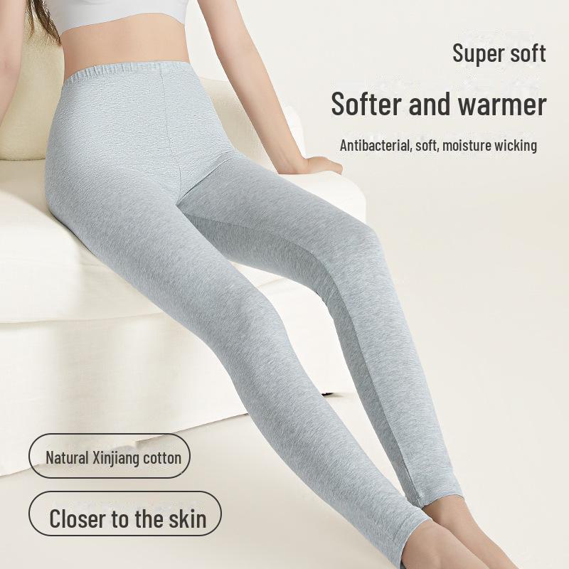 Women's 95% Cotton Slim Antibacterial Trousers – Warm, Pure Cotton Leggings for Autumn and Winter