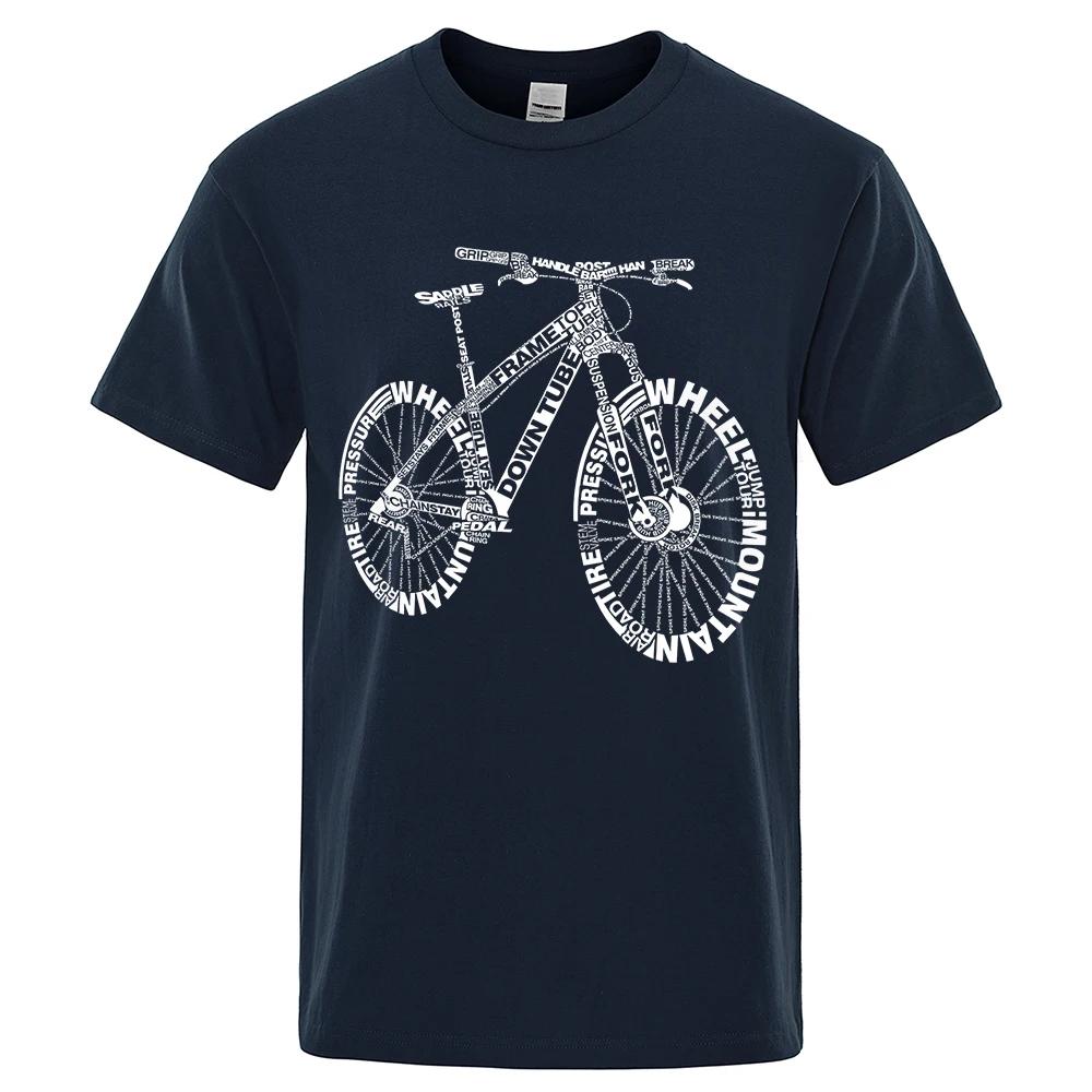 Summer Men's Mountain Bike-patterned Short-sleeved, Loose and Fashionable 100% Pure Cotton Clothing