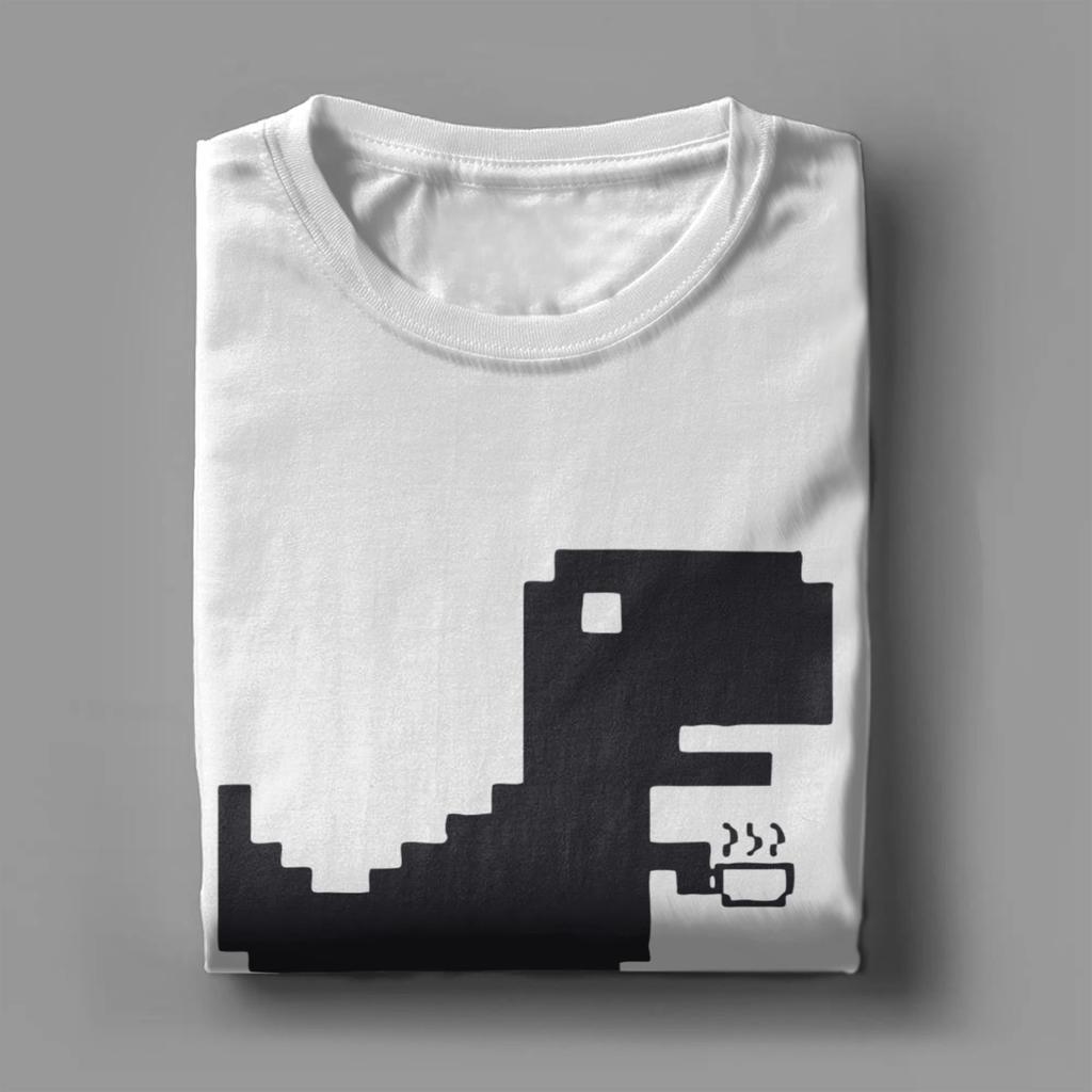 Men's T-Shirt Tea-Rex T-Rex Dinosaur Teacup Funny 100% Cotton Tee Shirt Short Sleeve Cartoon Cute T Shirts Merchandise Gift Idea