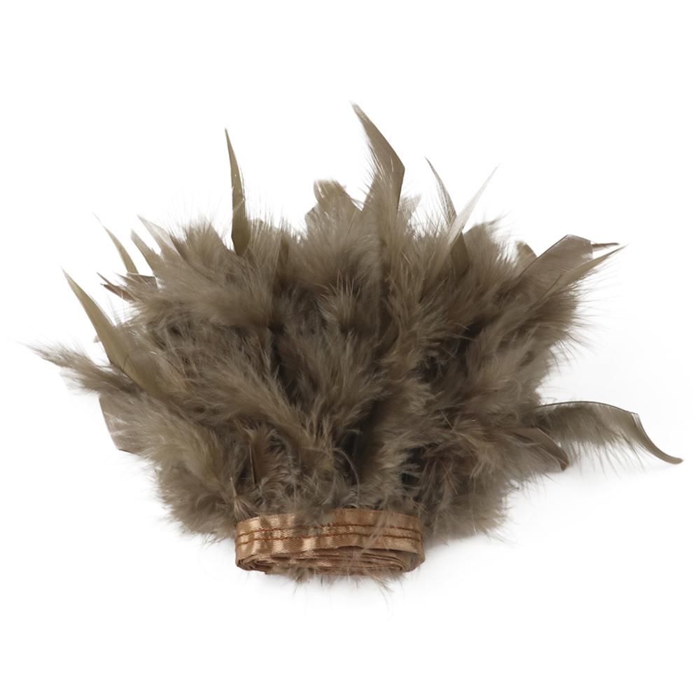 1 метр Натуральная отделка бахромой из перьев индейки 4-6 дюймов Пушистая лента из перьев марабу для рукоделия, шитья, украшения свадебного платья