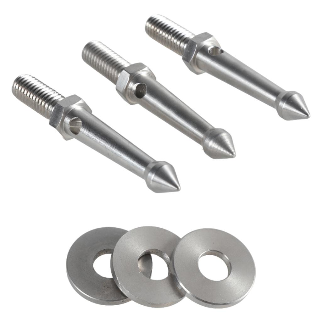 3Pcs/pack Stainless Steel Tripod Foot Spikes Enhanced Stability 3/8Inch Thread Tripod Leg Stabilizers 80mm Length