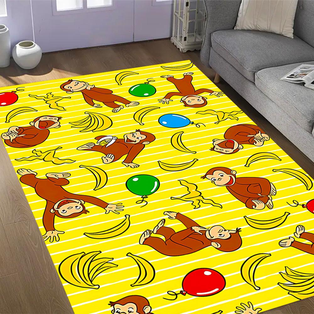 Tayo's Colorful Bus Parade Themed Anti-Slip Rugs - Polyester Home Decor, Suitable for Bedrooms, Living Rooms, Doorways, Studios, and Decorations