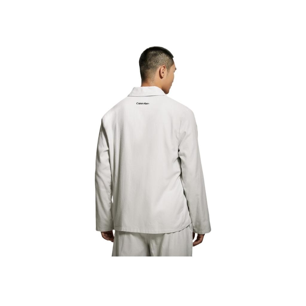 Calvin Klein Year Of The Dragon Limited Edition Pure Cotton Flannel Dragon Pattern Embroidered Button-Down Soft Pajama Top Men Tops NM2576