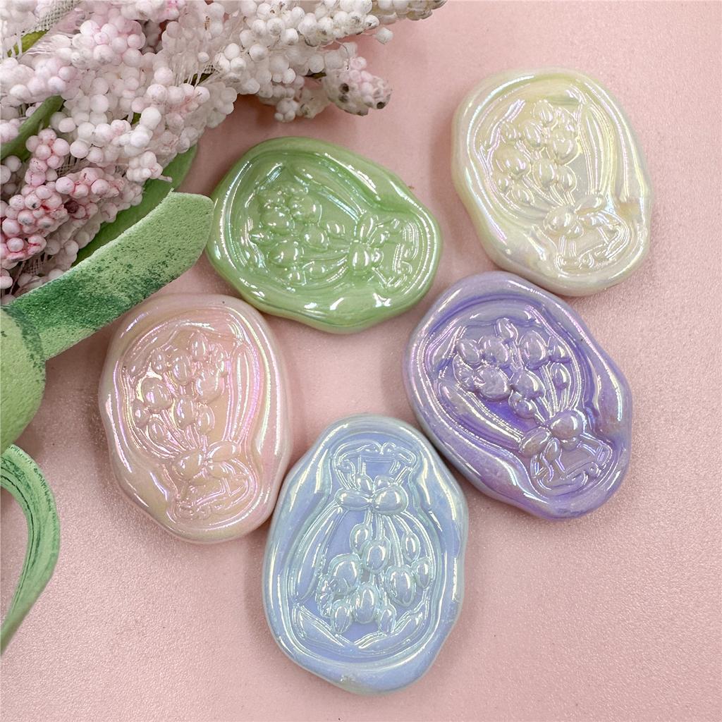 Hanmade Acrylic Geometry Handcrafted Beads Loose Spacer Handmade Bracelet Necklace DIY Tulip Flower For Jewelry Making 5pcs 21*27mm Beads