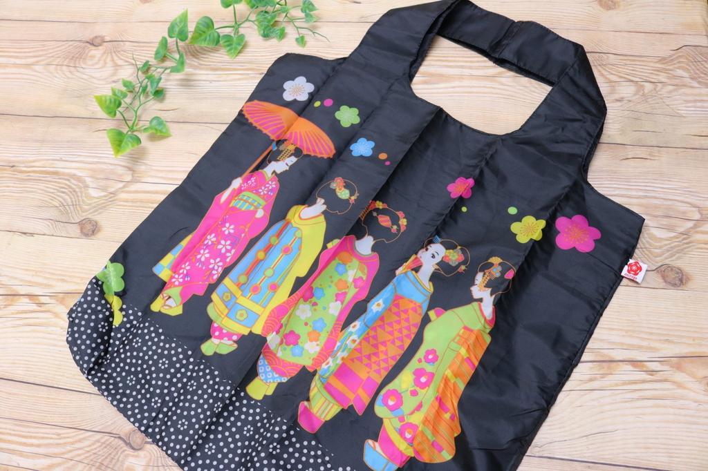 Matsumi Kogei Marusan Eco Maiko Souvenir X X Black Bag, Print, Bag, 5.5cm 10.5cm 5cm,