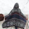 Женский дорожный шаль-накидка с капюшоном 2024: Утолщенный, теплый и стильный наружный шарф-накидка