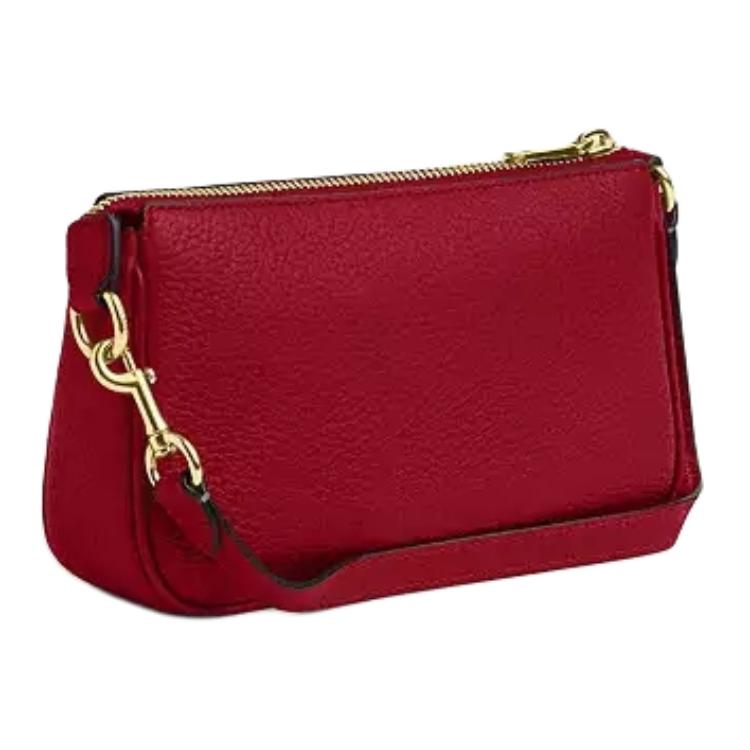 Coach Nolita 19 Snake Logo Decorated Zipper Closure Handbag Pebble Leather Shoulder Bag Small Women Handbags Gold Ruby CZ530-IMRBY