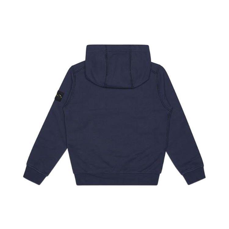 STONE ISLAND Детская спортивная толстовка-куртка на молнии однотонная SS22 Детские куртки Темно-синий 761661640-V0020