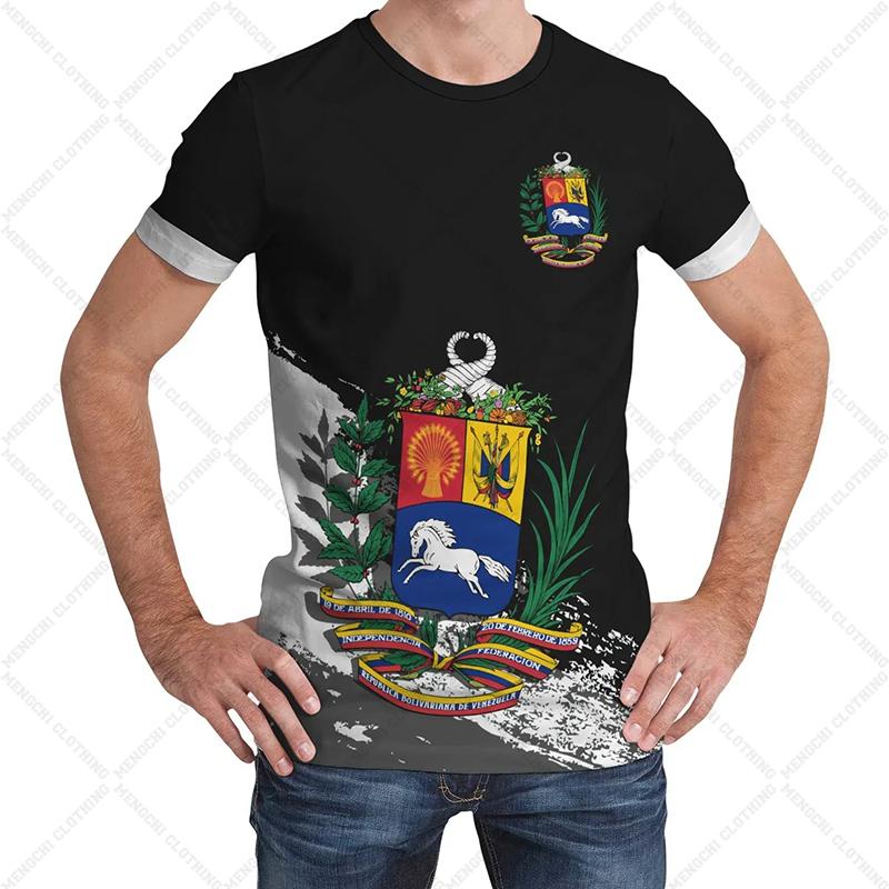 Спортивные футболки с логотипом Венесуэлы на заказ, летние повседневные уличные мужские модные свободные футболки большого размера из Джерси