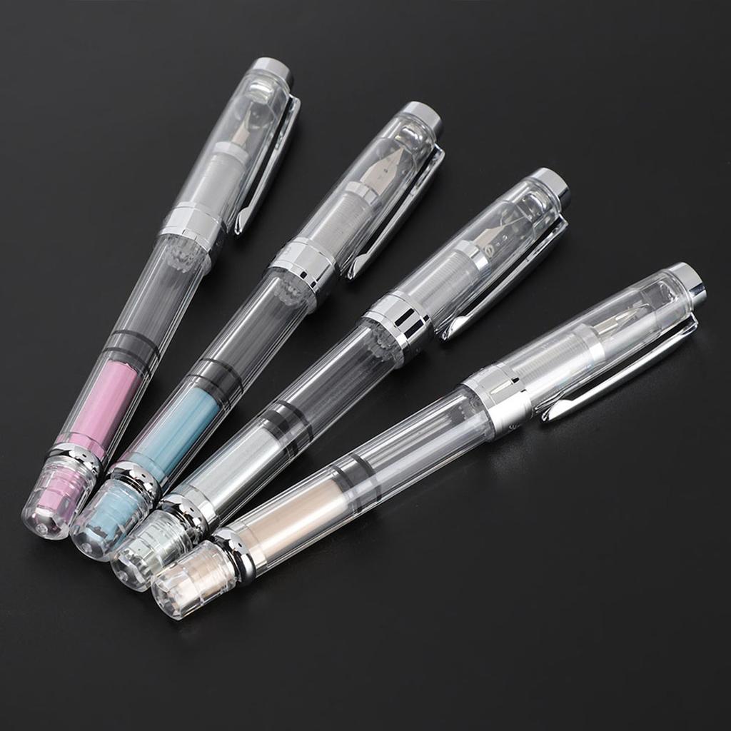Pack of 4 0.5 mm F Fountain Pen Stationery Point Transparent for Daily Writing in the at Home