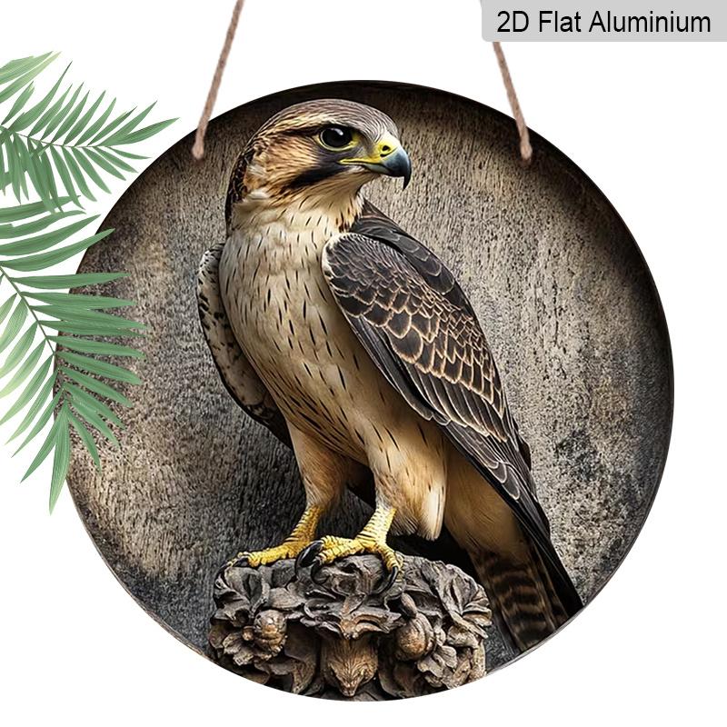 2D Flat Aluminum Eagle-Themed Wall Decor 7.87 Inches X 7.87 Inches Perfect for Farmhouses, Bars, Cafes, Parties, Front Doors, Porches, Indoor and