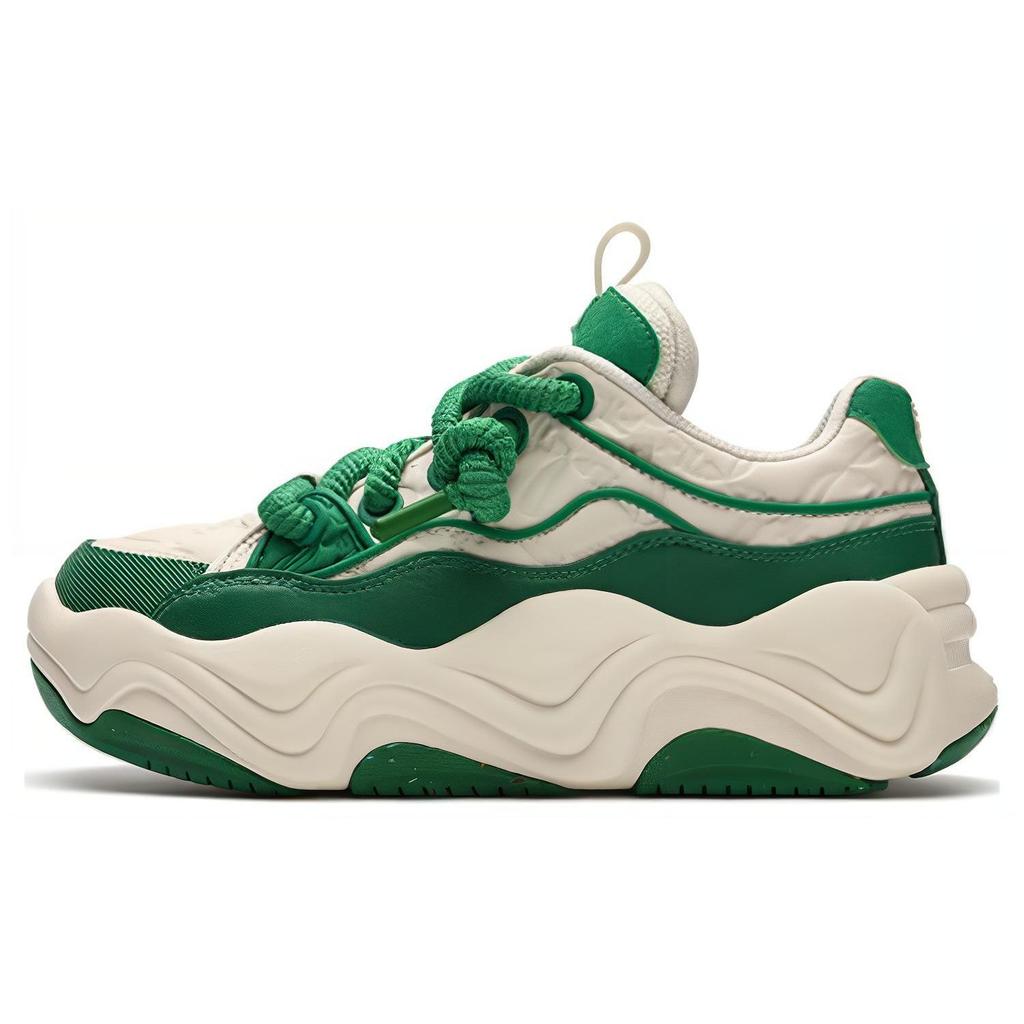 Fila Brook Synthetic Leather Round Toe Lace-Up Low-Top Sneakers Women Sneakers Green F12W341202FWF