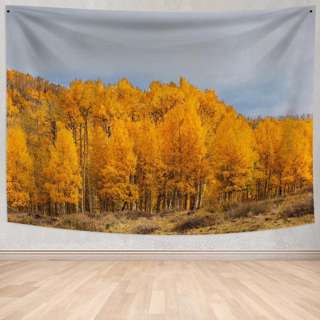 Autumn Forest Tapestry Wall Hanging Natural Fallen Leaves Landscape Hippie Tapestry Colorful Living Room Hanging Wall Tapestry