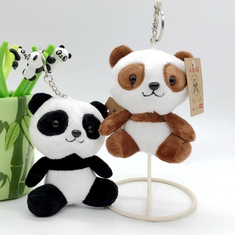 Красочный плюшевый брелок в виде панды, брелок для ключей, женская сумка, аксессуары, подвеска, подвеска, чучело животного, ключ