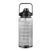 2L Portable Water Bottles Plastic Straw Water Cup Drink Bottle with Time Marker for Outdoor Sports Fitness Water Jug Drinkware