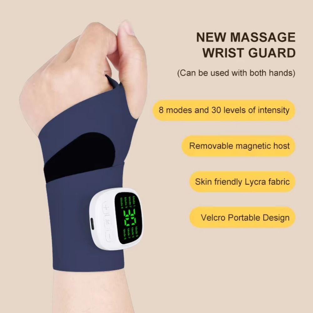 USB Rechargeable Hand Massager 8 Mode Hand Massage Instrument Electric Massage Tool  Relax Muscle